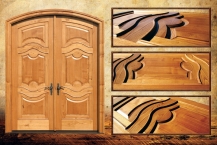 Entrance double door, with arch, wood, CNC, millwork, details